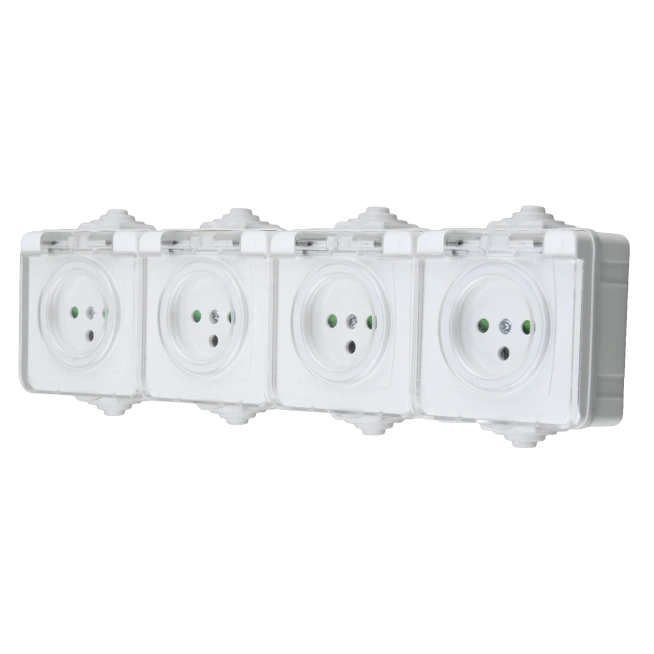 Контакт четвоен с прозрачен капак, IP54