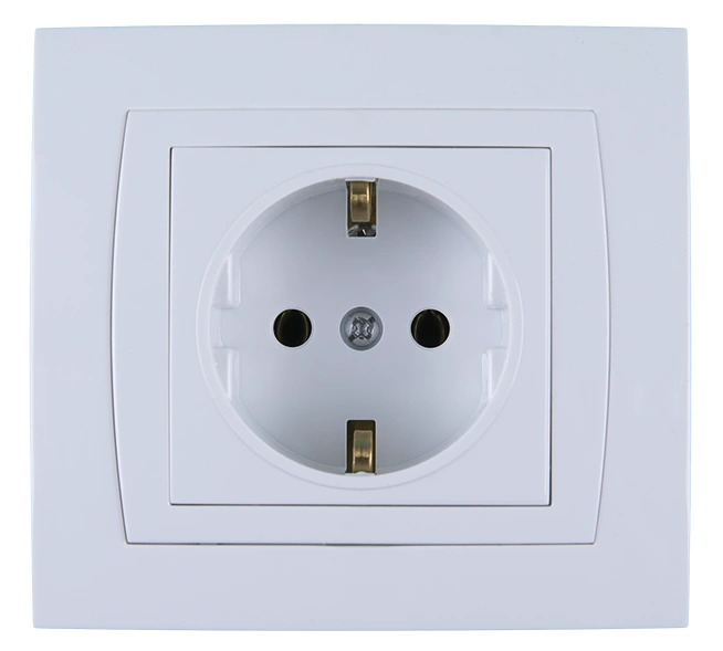 Socket outlet, Two-pole with protective plate